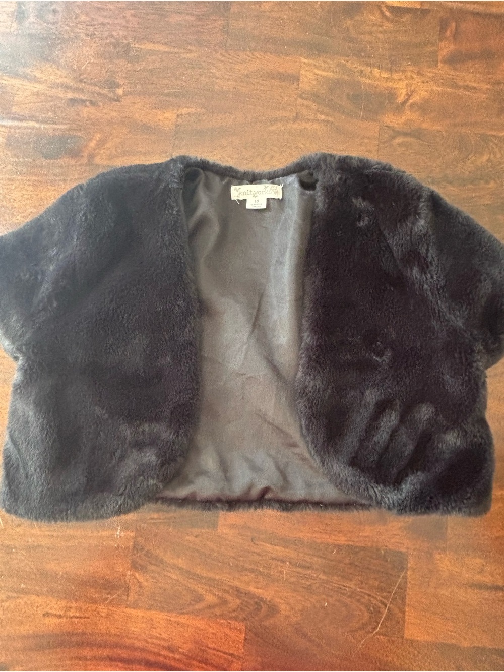 Black Faux Fur Bolero Jacket